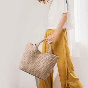 Vegan Woven Beige Tote